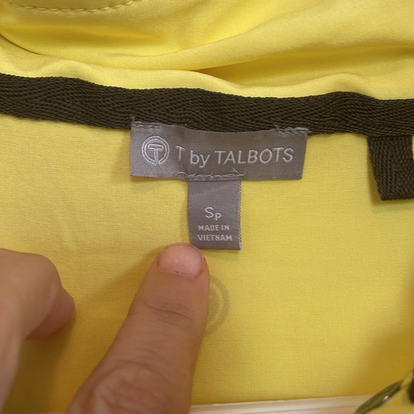 Women’s SP T by Talbots zip up hooded jacket windbreaker Bright Yellow pockets - Picture 2 of 12